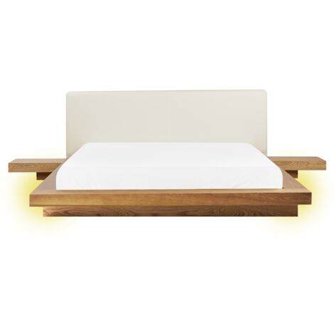 Beliani Cama LED SERRIS 160 X 200 Cm Marrón Claro | Leroy Merlin