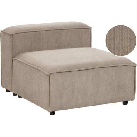 Sillón modular moderno tapizado sección 1 plaza elemento modular de sofá asiento patas negras pana marrón claro Ardal (1/5)