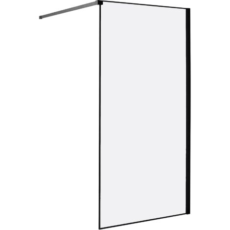 Mampara De Ducha De Vidrio Templado Sin Puerta - 100 X 190 Cm, Color Dorado, Ahaus