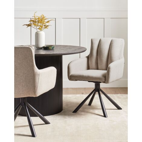 Juego De 2 Sillas De Comedor Giratorias Modernas, Cómodas Sillas Laterales Tapizadas De Tela De Terciopelo Con Respaldo Hueco Patas De Metal Negro