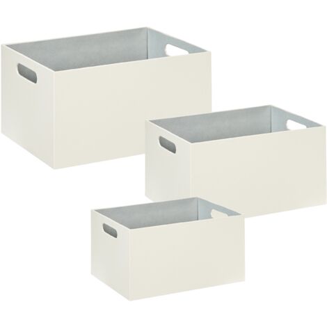 Set De 3 Cestas De Tela Beige Para Organizar: Baño, Cosméticos, Juguetes, 10x10cm 13x13cm 16x16cm