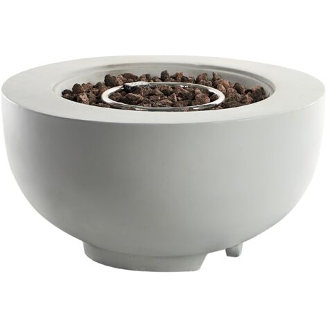 Brasero de jardín patio GRC quemador de acero inoxidable gas propano gris claro Daisetu