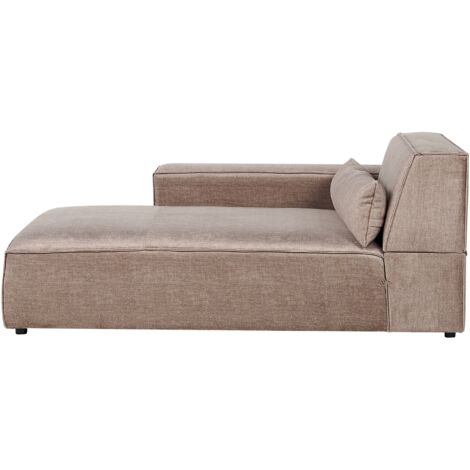 Chaise longue moderna tapizado de tela marrón derecho Hellnar (1/4)