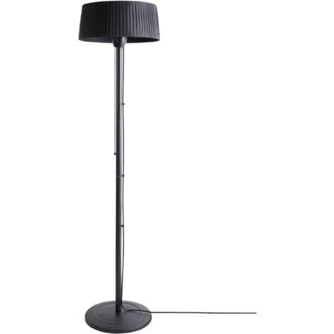 Estufa de exterior de pie eléctrica 1500 W de acero accesorios de jardín negro Varazze