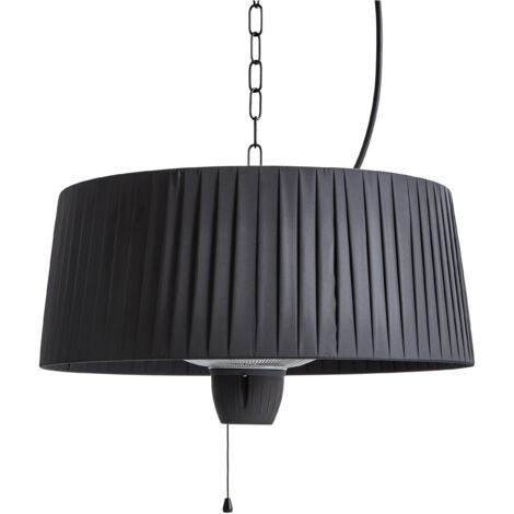 Estufa de exterior lámpara halógena 1500 W eléctrica patio jardín exterior accesorios de acero aluminio negro Ascea