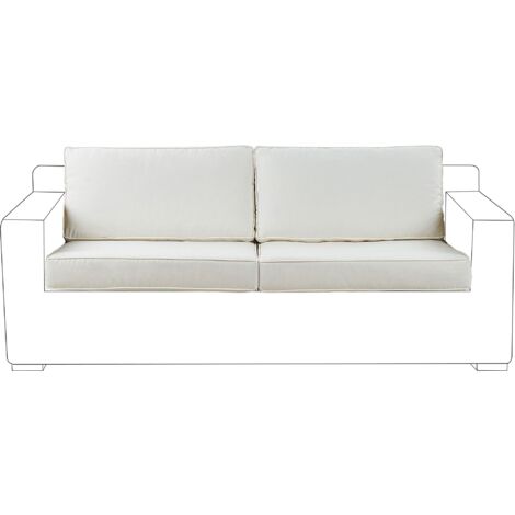 Conjunto de fundas de cojín de exterior para asiento y respaldo de sofá de tejido de poliéster blanco Ardea