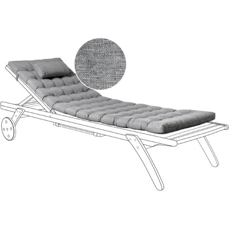 Cojín para tumbona con reposacabezas resistente a los rayos UV gris jaspeado Cesana (1/5)