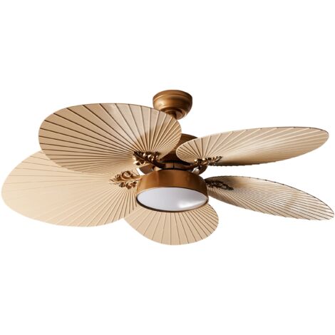 Ventilador de techo glamuroso con control de velocidad y ajuste de luz dorado Bormejo (1/5)