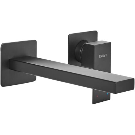 Grifo monomando de latón empotrado para lavabo en pared negro Antofagasta (1/5)
