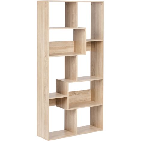 Estantería de 6 niveles con estantes de aglomerado sin fondo diseño minimalista marrón claro Chateh (1/5)