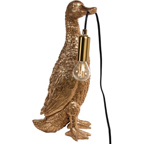Lámpara de mesa con temática animal lámpara de noche con forma de pato lámpara de lectura para dormitorio dorada Anatis (1/5)