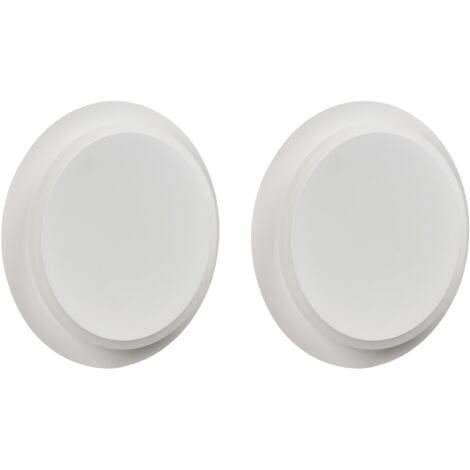 Conjunto de 2 lámparas de pared LED escandinavas forma redonda recubrimiento en polvo de metal mate acrílico blanco Semnon (1/5)