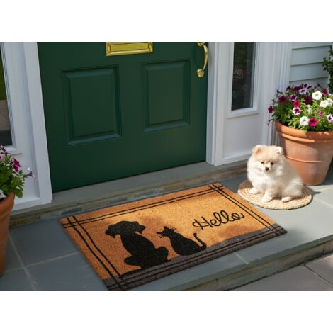 ID Mat 4060 Zerbino In Fibra Di Poliammide Con Suola In PVC, Antiscivolo, Assorbente, Scritta 'Home' Con Cuore, 60x40 Cm, Multicolore