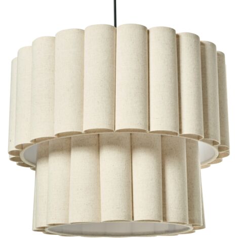 Lámpara colgante moderna con pantalla de lino negro mate/beige claro Belessa (1/4)
