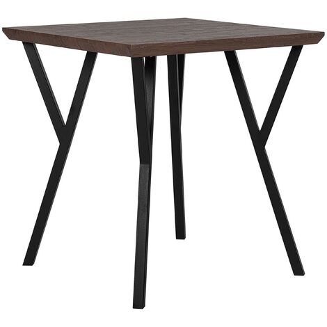 Mesa de comedor madera oscura/negro 160 x 80 cm SARITAS
