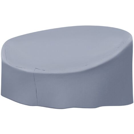 Funda de protección impermeable de tela poliéster recubierta de PVC gris 165 x 140 x 75 cm muebles de jardín Sylt Chuva (1/5)
