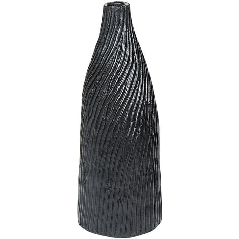 Jarrón decorativo negro de terracota minimalista decoración escandinava moderna Florentia