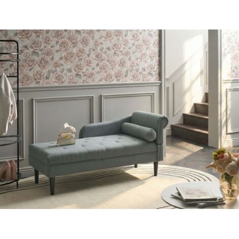 Chaise longue de tela diván de estilo moderno patas de madera cojín ...