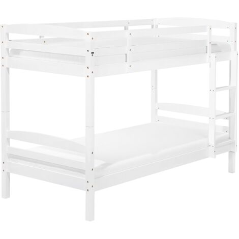 Litera de madera de pino blanca 90 x 200 cm listones habitación infantil Regat