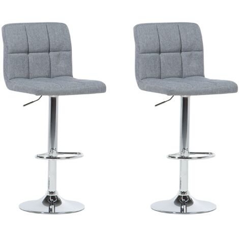 Conjunto de 2 taburetes de bar grises para cocina giratorios altura ajustable Marion (1/5)