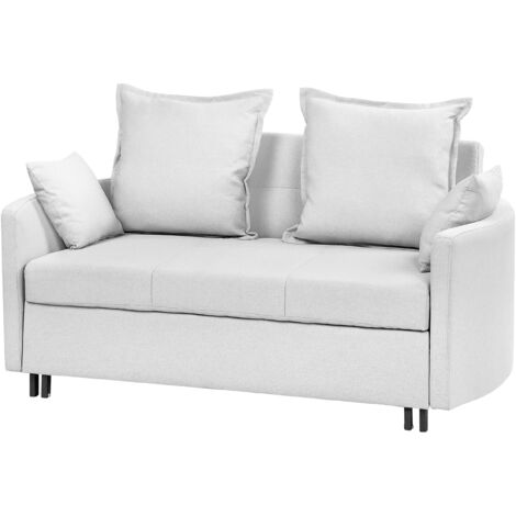 Sofá cama 2 plazas gris claro función de dormir reposabrazos perfilados Hovin