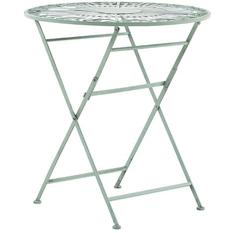 Mesita para exterior con adornos vintage de metal plegable de metal verde Trento (1/5)