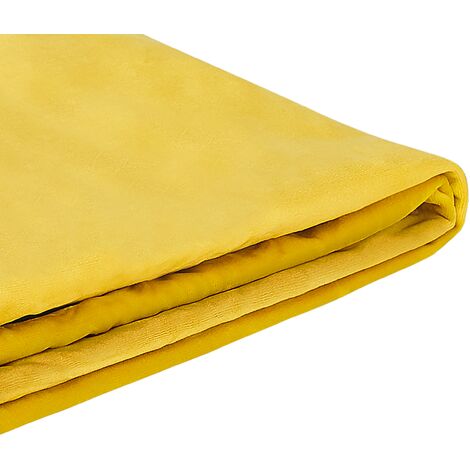 Funda reemplazable en terciopelo amarillo para cama 180 x 200 cm desmontable lavable Fitou