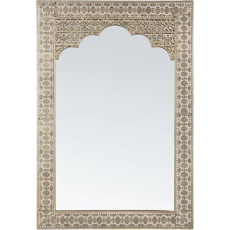 Espejo de pared dorado 60 x 91 cm rectangular diseño marroquí Pali