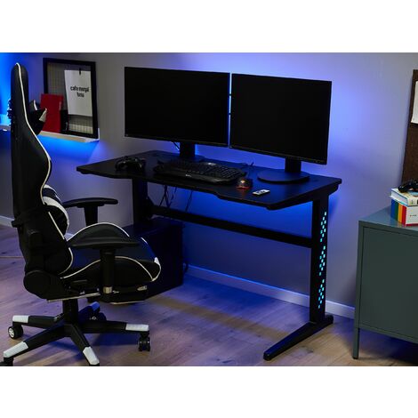 Escritorio gamer LED negro 120 x 60 cm DARFUR 