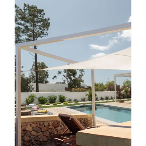 Toldo Vela Sombra Jardin Triangular 5x5x5 Metros Blanca