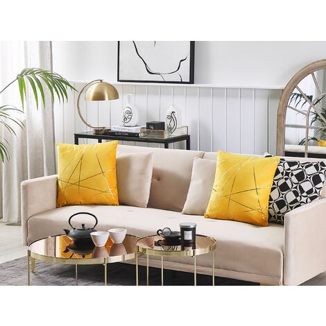 Cojines decorativos amarillos para sofa muebles cuarto sala 2pcs elegantes