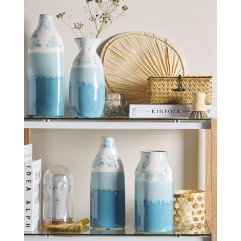 GRACELOT Juego De 3 Jarrones Decorativos, Florero Ceraica Blanco