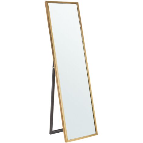 Espejo de pie de material sintético marco dorado 40 x 140 cm dormitorio moderno Torcy