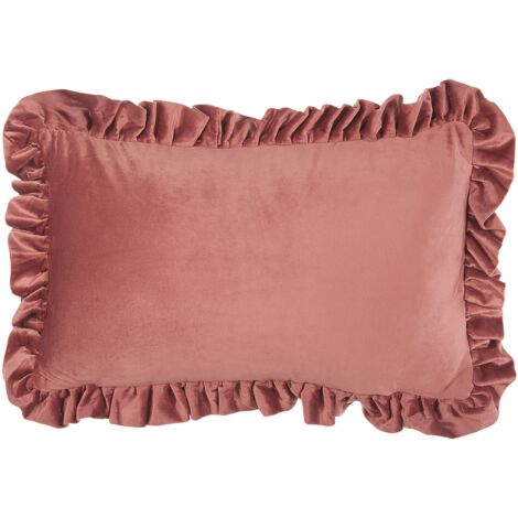 HOMESCAPES Copricuscino Decorativo In Cotone – Motivo Cupcake E Pois, Rosa, 30x50 Cm