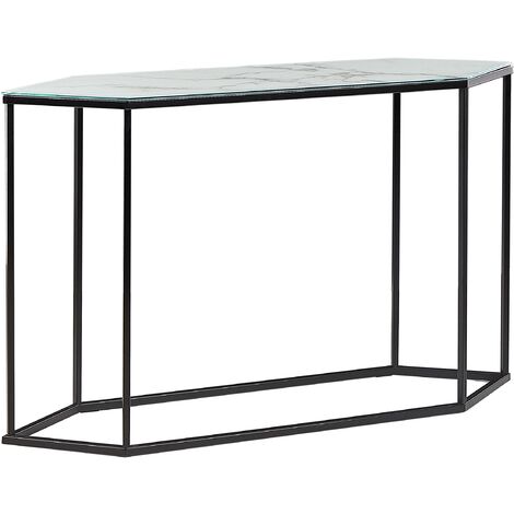 Mesa auxiliar Delano de terrazo negro y patas de acero acabado negro Ø 40  cm