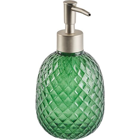 Beliani Conjunto de 5 accesorios de baño de vidrio verde menta/plateado  AMARGA