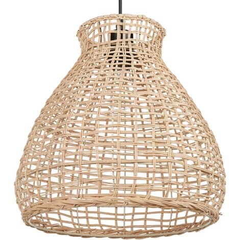 Lámpara de techo de ratán beige natural 127 cm colgante hecho a mano boho Sakeni (1/5)