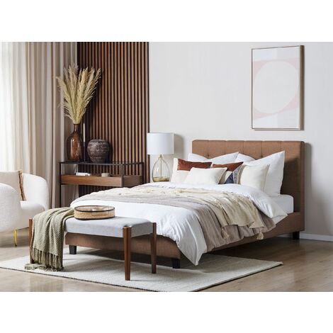 en.casa]® Cama Doble De Pino - Con Listones - Somier - 140x200 Cm O 180x200  Cm - Cama Matrimonio - Reposacabezas Alto - Madera Natural O Blanco O Gris  Oscuro con Ofertas