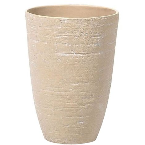 Maceta de mezcla de piedra beige arena 35 cm interior exterior Camia