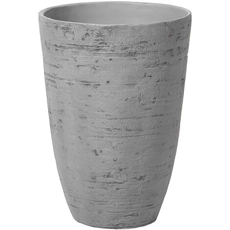 Maceta de mezcla de piedra gris 35 cm interior exterior Camia