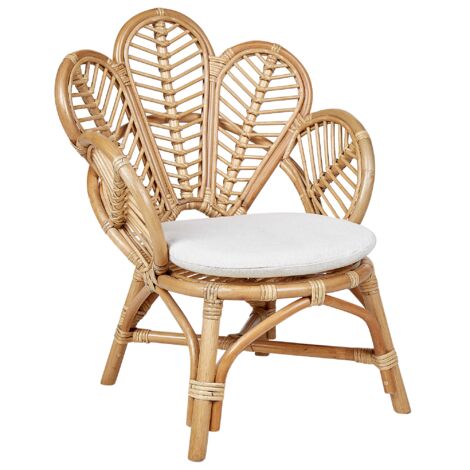 Silla infantil pavo real de ratán natural 70 cm boho interior Florentine II