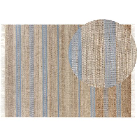 Comprar alfmbra de bambu con rayas en tono gris. Hogar y mas.
