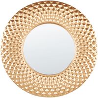 Espejo moderno redondo decorativo colgante entrada sala de estar 60 cm accesorio decoración dorado Combe