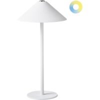 Lámpara de mesa moderna de aluminio con interruptor táctil cable USB de carga inalámbrica para interior y exterior blanco Francoli