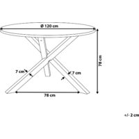 Mesa de comedor en madera clara/blanco ø120 cm JACKSONVILLE