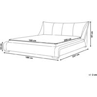 Cama tapizada en gris con somier 160x200 cm NANTES