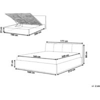 Cama tapizada en gris con almacenaje 160x200 cm ORBEY