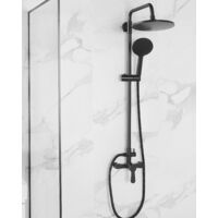 Conjunto de ducha mezclador moderno acabado mate latón negro función de  lluvia diseño moderno Farin
