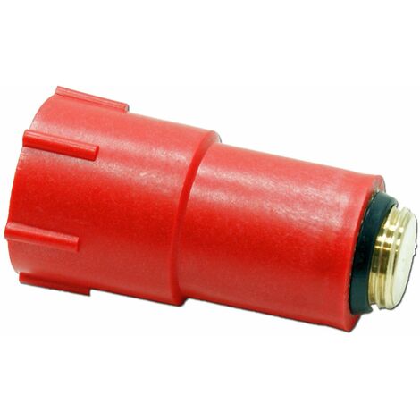 10x Baustopfen 1/2" Zoll rot Messinggewinde Abdrückstopfen