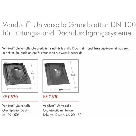 Klöber Dachentlüftung DN100 Orange Universal Grundplatte Dachdurchführung